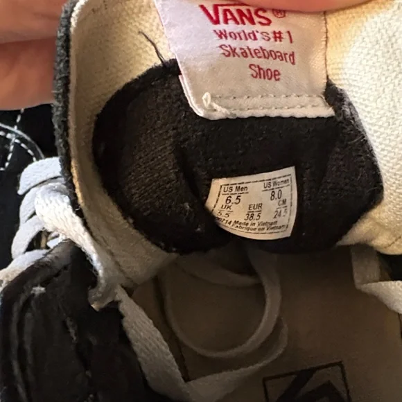 Vans Women's Black and White High-Top Sneakers - Picture 8 of 8